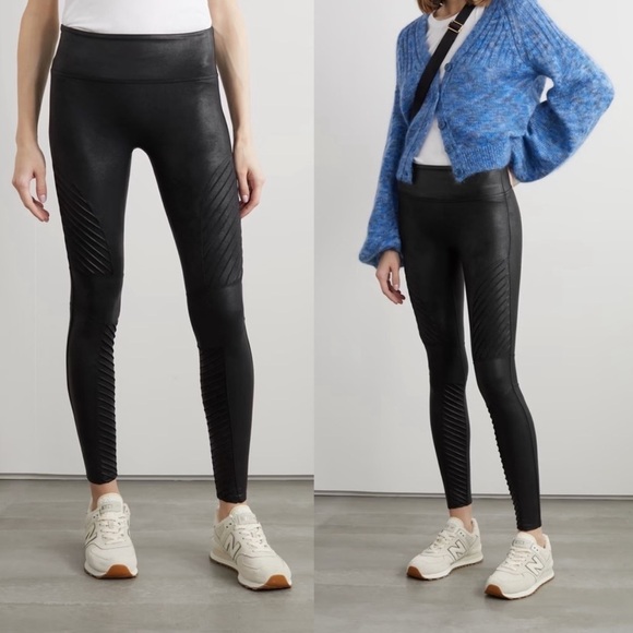 SPANX Pants - Spanx Faux Leather High Rise Moto Legging Black Small Petite